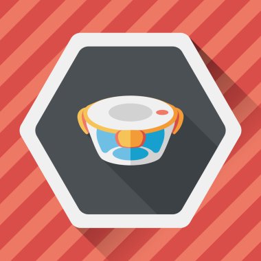 kapsayıcı düz simgesi uzun gölge, eps1 ile koruma mutfak eşyaları