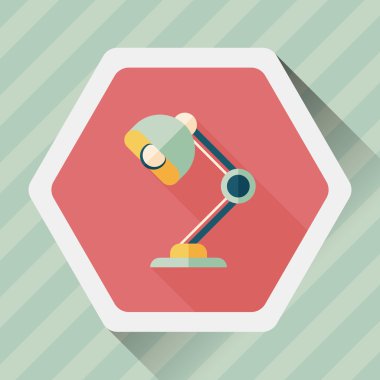 Uzun Gölge, eps10 ile masa lambası düz simgesi