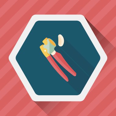 Uzun Gölge, eps10 ile mutfak eşyaları sarımsak aracı düz simgesi