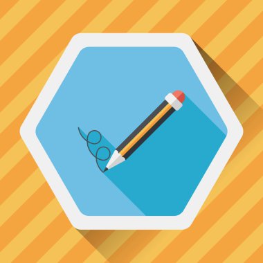 Uzun Gölge, eps10 kalem düz simgesi