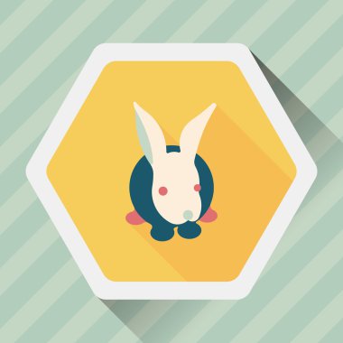 Uzun Gölge, eps10 ile evde beslenen hayvan tavşan düz simgesi