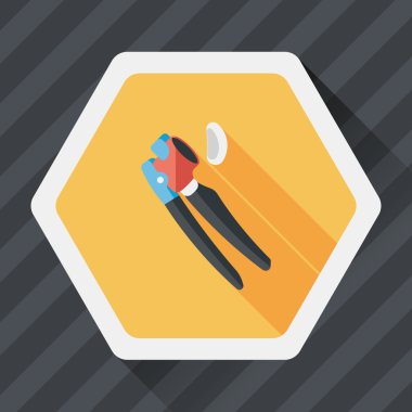 Uzun Gölge, eps10 ile mutfak eşyaları sarımsak aracı düz simgesi