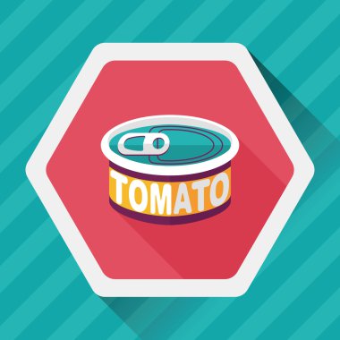 mutfak eşyaları domates can düz uzun gölge, eps10 simgesi