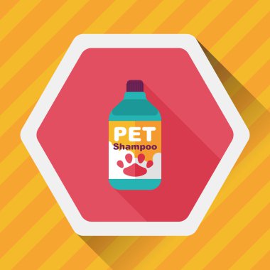 Uzun Gölge, eps10 ile evde beslenen hayvan şampuan düz simgesi