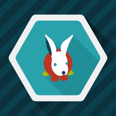 Uzun Gölge, eps10 ile evde beslenen hayvan tavşan düz simgesi