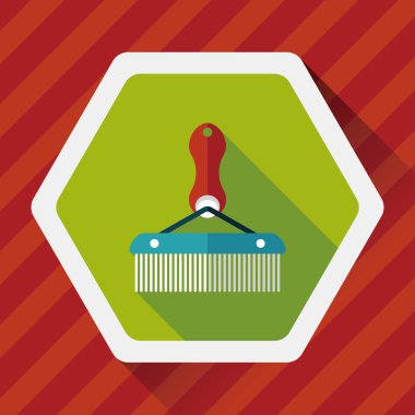 Uzun Gölge, eps10 ile evde beslenen hayvan köpek fırça düz simgesi