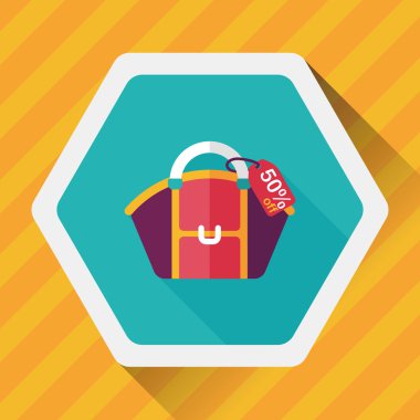 Uzun Gölge, eps10 ile alışveriş çantası düz simgesi