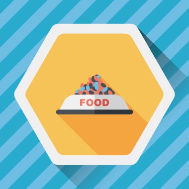 Uzun Gölge, eps10 ile evde beslenen hayvan köpek gıda düz simgesi