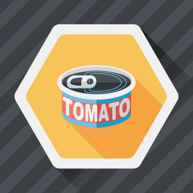 mutfak eşyaları domates can düz uzun gölge, eps10 simgesi