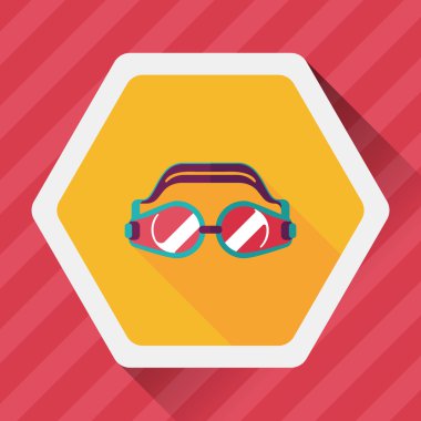 Uzun Gölge, eps10 ile düz simgesi Yüzme gözlüğü