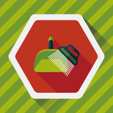 Uzun Gölge, eps10 ile evde beslenen hayvan köpek süpürge düz simgesi