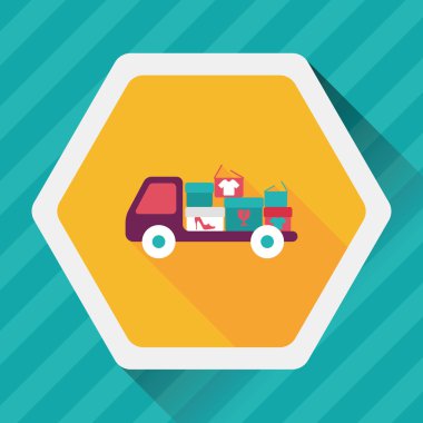 yük taşıma düz simgesi uzun gölge, eps10 ile alışveriş