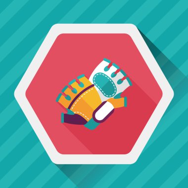 Uzun Gölge, eps10 ile Bisiklet eldivenleri düz simgesi