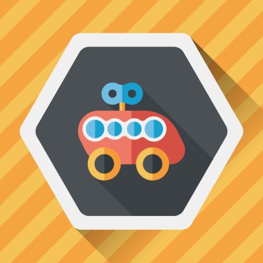 oyuncak araba uzun gölge düz simgesiyle