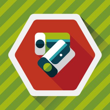 kalem kalemtıraş düz simgesi ile uzun gölge, eps10