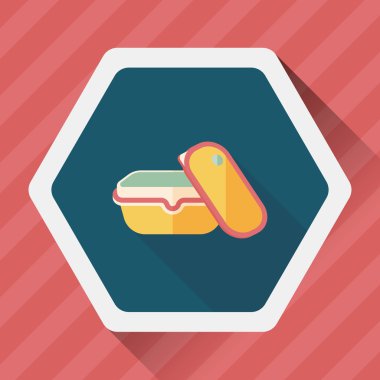 kapsayıcı düz simgesi uzun gölge, eps1 ile koruma mutfak eşyaları