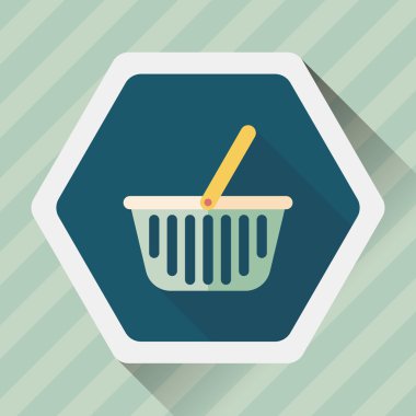 Uzun Gölge, eps10 ile alışveriş sepeti düz simgesi