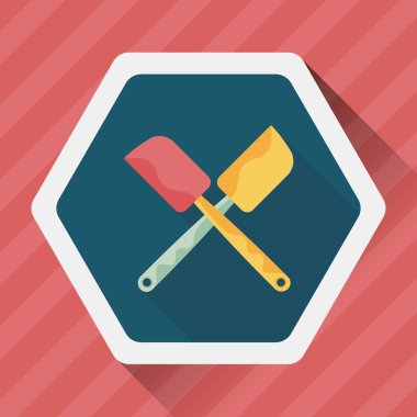 Uzun Gölge, eps10 ile mutfak eşyaları pasta bıçağı düz simgesi