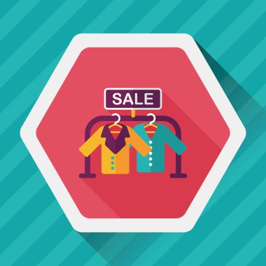 alışveriş giyim uzun gölge, eps10 düz simgesiyle