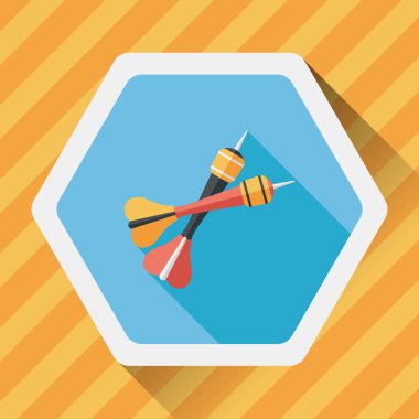 Dart düz simgesi ile uzun gölge, eps10