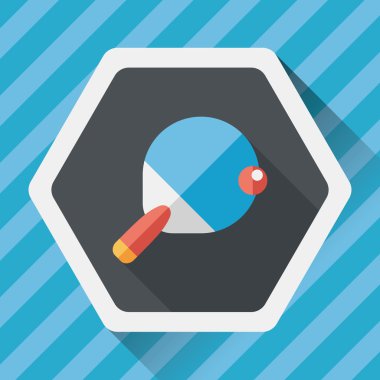 Uzun Gölge, eps10 ile Masa Tenisi raketi düz simgesi