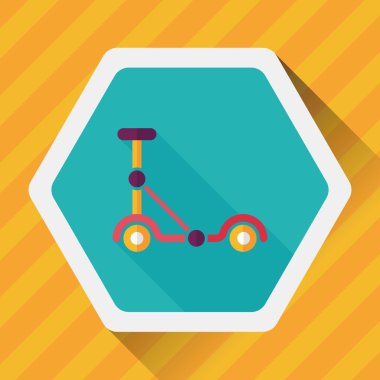 Scooter uzun gölge düz simgesi