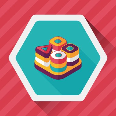 Uzun Gölge, eps10 ile tuğla oyuncak düz simgesi