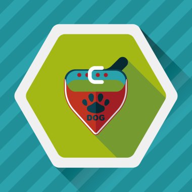 Uzun Gölge, eps10 ile evde beslenen hayvan köpek zincirleri düz simgesi