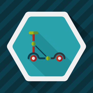 Scooter uzun gölge düz simgesi