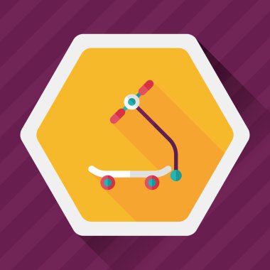 Scooter uzun gölge düz simgesi