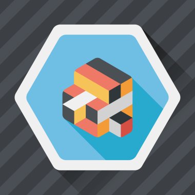 Uzun Gölge, eps10 ile tuğla oyuncak düz simgesi