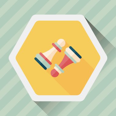 ahşap piyon satranç simgesi ile uzun gölge, eps10 daire