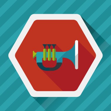 Uzun Gölge, eps10 trompet veya boynuzu düz simgesi