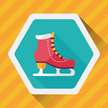 buz pateni düz simgesi ile uzun gölge, eps10