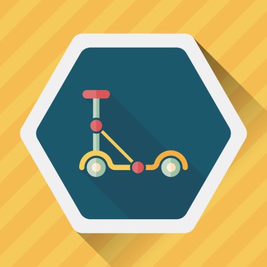 Scooter uzun gölge düz simgesi