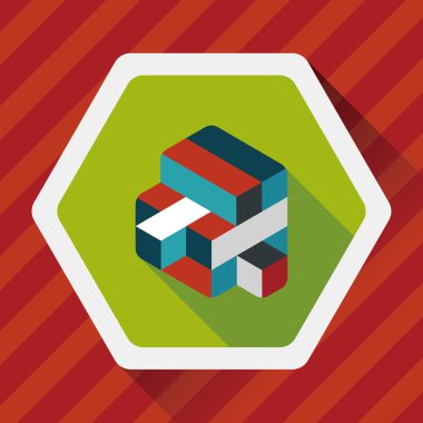 Uzun Gölge, eps10 ile tuğla oyuncak düz simgesi