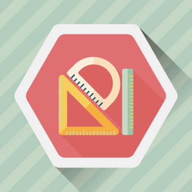 Cetvel uzun gölge, eps10 düz simgesi