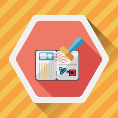 Passport simgesini, uzun gölge ile düz simgesi