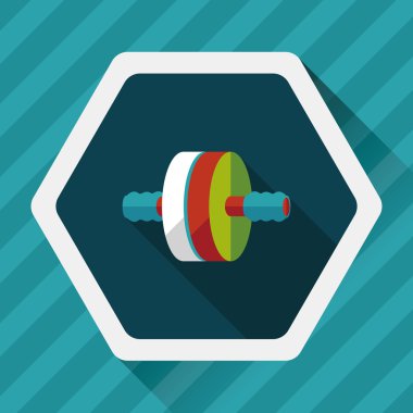 Uzun Gölge, eps10 ile egzersiz silindir düz simgesi