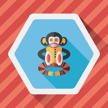 Uzun Gölge, eps10 ile maymun oyuncak düz simgesi