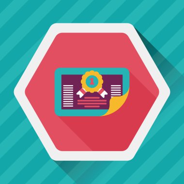 Uzun Gölge, eps10 ile Diploma düz simgesi