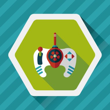 oyun kumandası ile uzun gölge düz simgesi