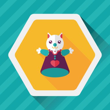 Uzun Gölge, eps10 ile kedi El kuklası düz simgesi