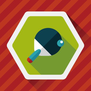 Uzun Gölge, eps10 ile Masa Tenisi raketi düz simgesi