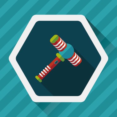 oyuncak çekiç düz simgesi ile uzun gölge, eps10