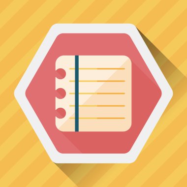 Uzun Gölge, eps10 ile defter kağıdı düz simgesi