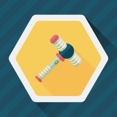 oyuncak çekiç düz simgesi ile uzun gölge, eps10