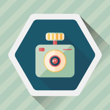 uzun gölge ile kamera düz simgesi