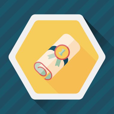 Uzun Gölge, eps10 ile Diploma düz simgesi