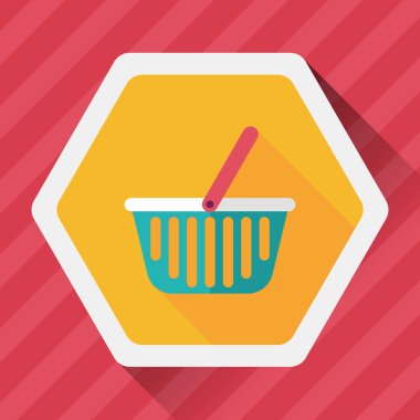 Uzun Gölge, eps10 ile alışveriş sepeti düz simgesi